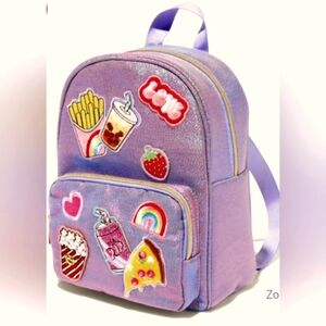Junk Food Patch Mini Holographic Backpack - like new!